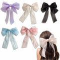SCORYULE Bow Hair Clips 5PCS Multicolor Tulle Ribbon with Long Tails Girls Women by Deal US