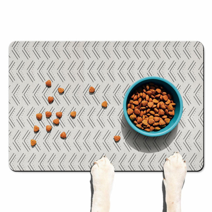 Generic Dog Bowl Mat Absorbent Non-Slip Quick Dry 16x24 Inch Black-4 by Deal US