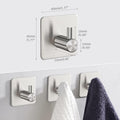 Eowihor 6 Pack Silver Stainless Steel Wall Hooks Heavy Duty Waterproof by Deal US