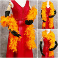 THARAHT Orange Chandelle Turkey Feather Boa 2 Yards 40g DIY Craft Party by Deal US