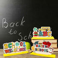 ALIBBON 3 Pieces Wooden Back to School Table Centerpiece Love Books Decor Style1 by Deal US