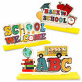 ALIBBON 3 Pieces Wooden Back to School Table Centerpiece Love Books Decor Style1 by Deal US