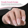 Stbisen Pink French Tip Press On Nails Almond Short Glossy Gel 30Pcs by Deal US