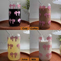 MEOGUTYI Cool Aunties Nephew 16oz Glass Can Shaped Cups with Lids & Straws by Deal US
