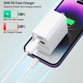 Fitquipment Fast 20W Dual Port QC+ USB C Charger 2Pack White 6FT Cable by Deal US