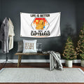 NUCTKP Capybara Life Is Better Wall Tapestry 3x5ft Brass Grommets by Deal US