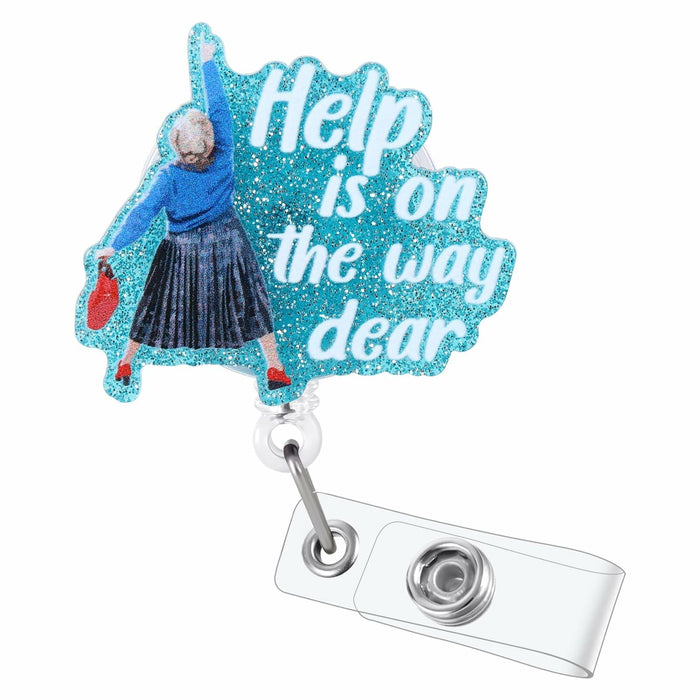 BEZTN Help is on The Way Dear Badge Reel Retractable ID Holder Nurse Gifts by Deal US