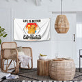 NUCTKP Capybara Life Is Better Wall Tapestry 3x5ft Brass Grommets by Deal US