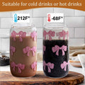 MEOGUTYI Cool Aunties Nephew 16oz Glass Can Shaped Cups with Lids & Straws by Deal US