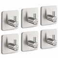 Eowihor 6 Pack Silver Stainless Steel Wall Hooks Heavy Duty Waterproof by Deal US