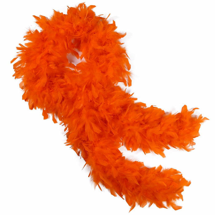 THARAHT Orange Chandelle Turkey Feather Boa 2 Yards 40g DIY Craft Party by Deal US