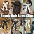 Beooly Hair Bows 2PCS Metal Hair Clips Beige Black Large Barrettes by Deal US
