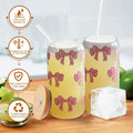MEOGUTYI Cool Aunties Nephew 16oz Glass Can Shaped Cups with Lids & Straws by Deal US