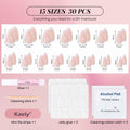 Stbisen Pink French Tip Press On Nails Almond Short Glossy Gel 30Pcs by Deal US