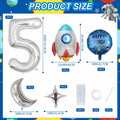 HXOUSE 6Pcs Extra Large Space Balloon Set Rocket Moon Planet 40" No.5 by Deal US