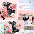 CraftyDream Artificial Flower Heads with Greenery Stems Pink Medium to Large by Deal US