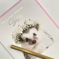 Old English Co. Hedgehog Sister Birthday Card Floral Gold Blank Envelope by Deal US