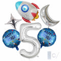 HXOUSE 6Pcs Extra Large Space Balloon Set Rocket Moon Planet 40" No.5 by Deal US