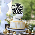 Yotawebery Class of 2025 Cake Topper Graduation Party Decor Black Glitter by Deal US