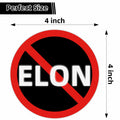 Anti Elon Bumper Stickers 3 Pack 4x4 Waterproof Vinyl Decal for Car Laptop by Deal US