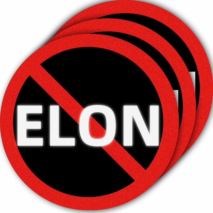 Anti Elon Bumper Stickers 3 Pack 4x4 Waterproof Vinyl Decal for Car Laptop by Deal US