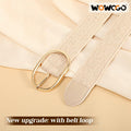 WOWOGO Women Straw Woven Rattan Stretch Belt Boho Beige Waist up to 33" Size by Deal US
