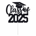 Yotawebery Class of 2025 Cake Topper Graduation Party Decor Black Glitter by Deal US
