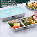 LIGIDAR Reusable Snack Containers 2pcs Stainless Steel Double Compartment by Deal US