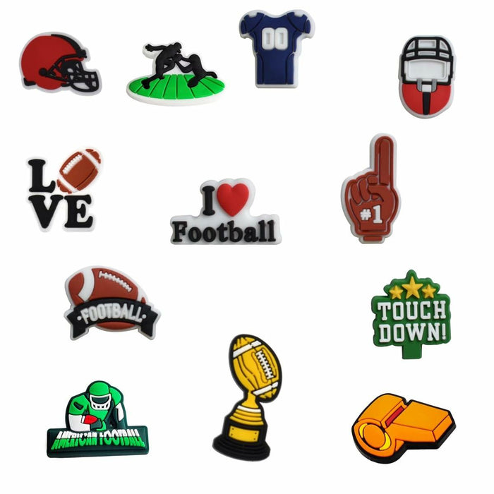 Generic Football Shoes Charms 12PCS Sport Wristbands Decoration Orange by Deal US