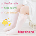 Marchare Baby Girls Knee High Socks Cotton 2 Pack Grey Light Pink 3-5T by Deal US