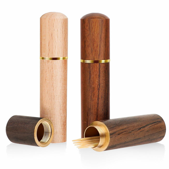 AHQiZFX 3pack Handmade Wood Toothpick Holder Portable Waterproof Mini Box by Deal US