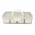 SIXRUN Condiment Serving Tray 8 Compartments Plastic Small White by Deal US