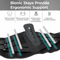 YAHA Back Brace Lower Back Support with Lumbar Pad 5 Stays Black Size XXL by Deal US
