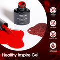 GELLEN Gel Nail Polish Set 6 Colors Burgundy Red Glitter Crimson Celebration by Deal US