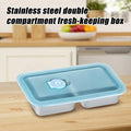 LIGIDAR Reusable Snack Containers 2pcs Stainless Steel Double Compartment by Deal US