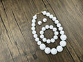 JHWZAIY White Acrylic Beaded Necklace Chunky Statement 02 Set by Deal US