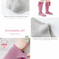 Marchare Baby Girls Knee High Socks Cotton 2 Pack Grey Light Pink 3-5T by Deal US