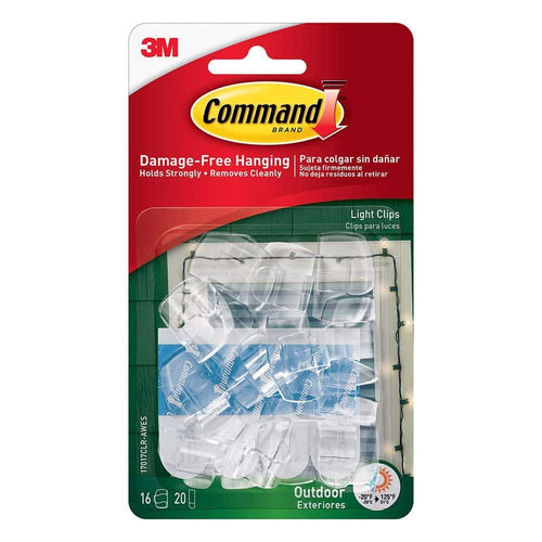 Command Outdoor Light Clips Clear 16 Clips 20 Adhesive Strips by Deal US