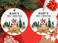 AnhTram97 Owl Baby's First Christmas Ornament Ceramic White Both Sides by Deal US