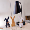 Hryxic 3 Pcs Easter Bunny Wooden Decorations Table Centerpiece White Black by Deal US