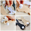 Hryxic 3 Pcs Easter Bunny Wooden Decorations Table Centerpiece White Black by Deal US