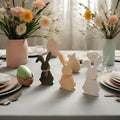 Hryxic 3 Pcs Easter Bunny Wooden Decorations Table Centerpiece White Black by Deal US