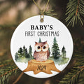 AnhTram97 Owl Baby's First Christmas Ornament Ceramic White Both Sides by Deal US