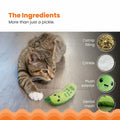 Catstages Crunchy Pickle Kicker Cat Toy with Catnip Dental Mesh Green by Deal US