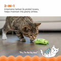 Catstages Crunchy Pickle Kicker Cat Toy with Catnip Dental Mesh Green by Deal US