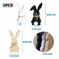Hryxic 3 Pcs Easter Bunny Wooden Decorations Table Centerpiece White Black by Deal US