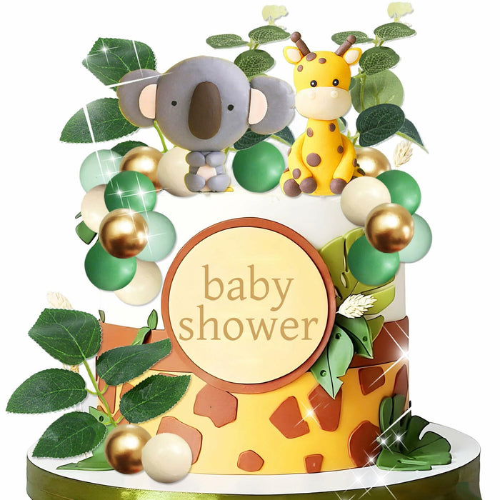 JeVenis Jungle Safari Animals Baby Shower Cake Decoration Wild One Topper by Deal US