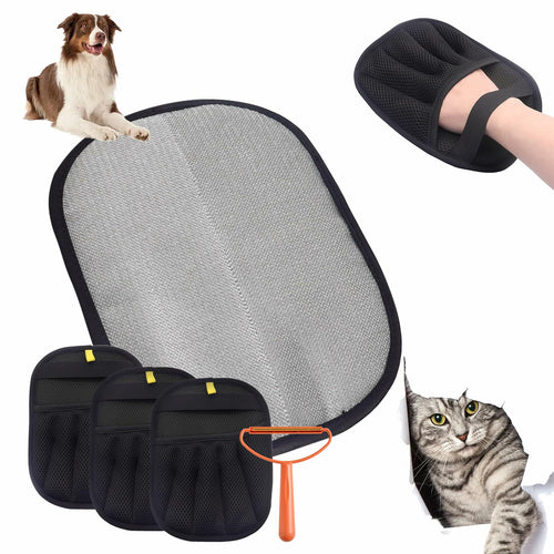 Yangmu 2pcs Electrostatic Pet Hair Remover Gloves for Cats & Dogs Reusable by Deal US