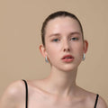 FACOKO Sterling Silver Chunky Teardrop Hoop Earrings Hypoallergenic Silver by Deal US
