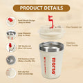 Livaprul 13oz White Stainless Steel Insulated Coffee Cup with Lid Christmas by Deal US